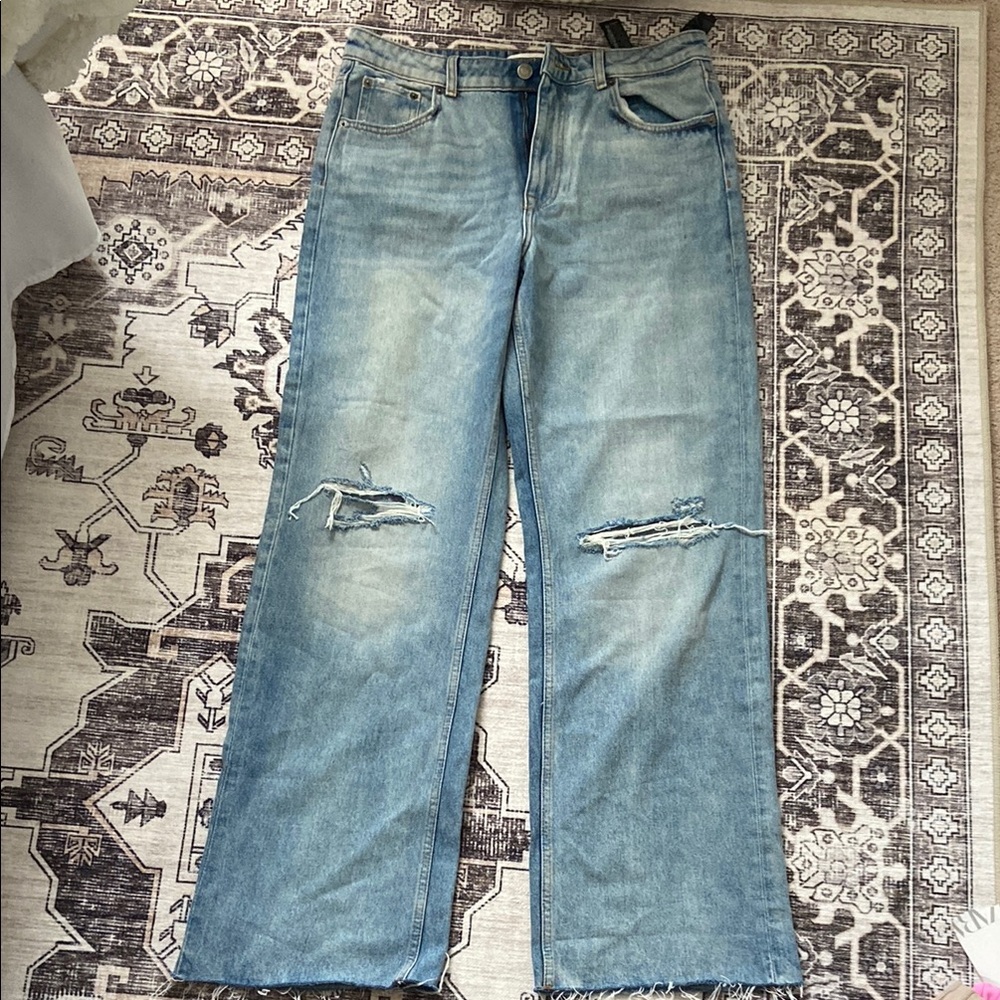 Distressed Zara Blue Denim Jeans